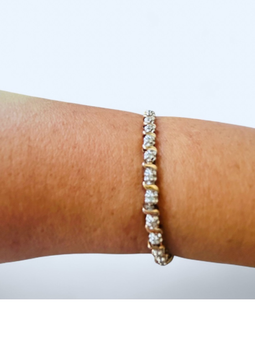 Sterling Silver Tennis Bracelet with Clear Stones - Elegant Women's Jewelry